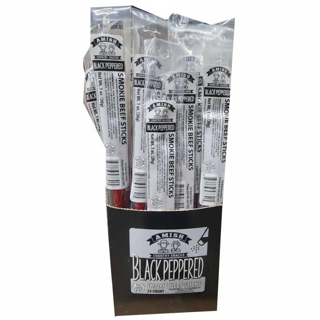 Amish Country Snacks - Black Peppered Beef Sticks 1oz (24ct) image 0