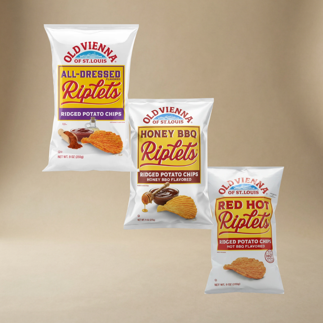 Old Vienna of St Louis Red Hot Riplets Ridged Potato Chips