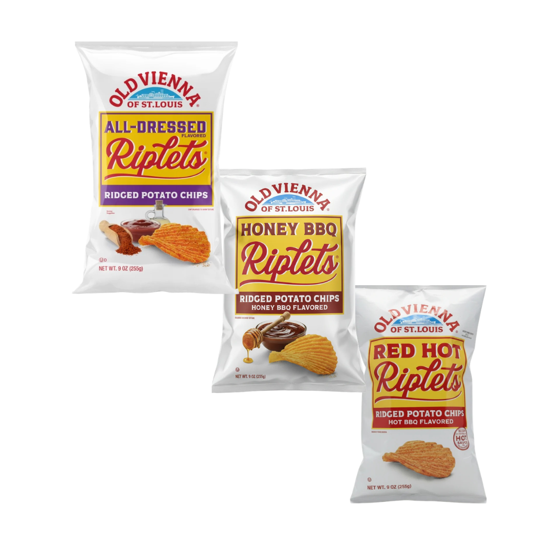 Old Vienna of St Louis Red Hot Riplets Ridged Potato Chips
