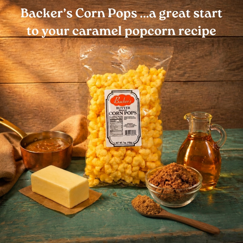 Backer's Butter Corn Pops 7oz Perfect for Caramel Popcorn