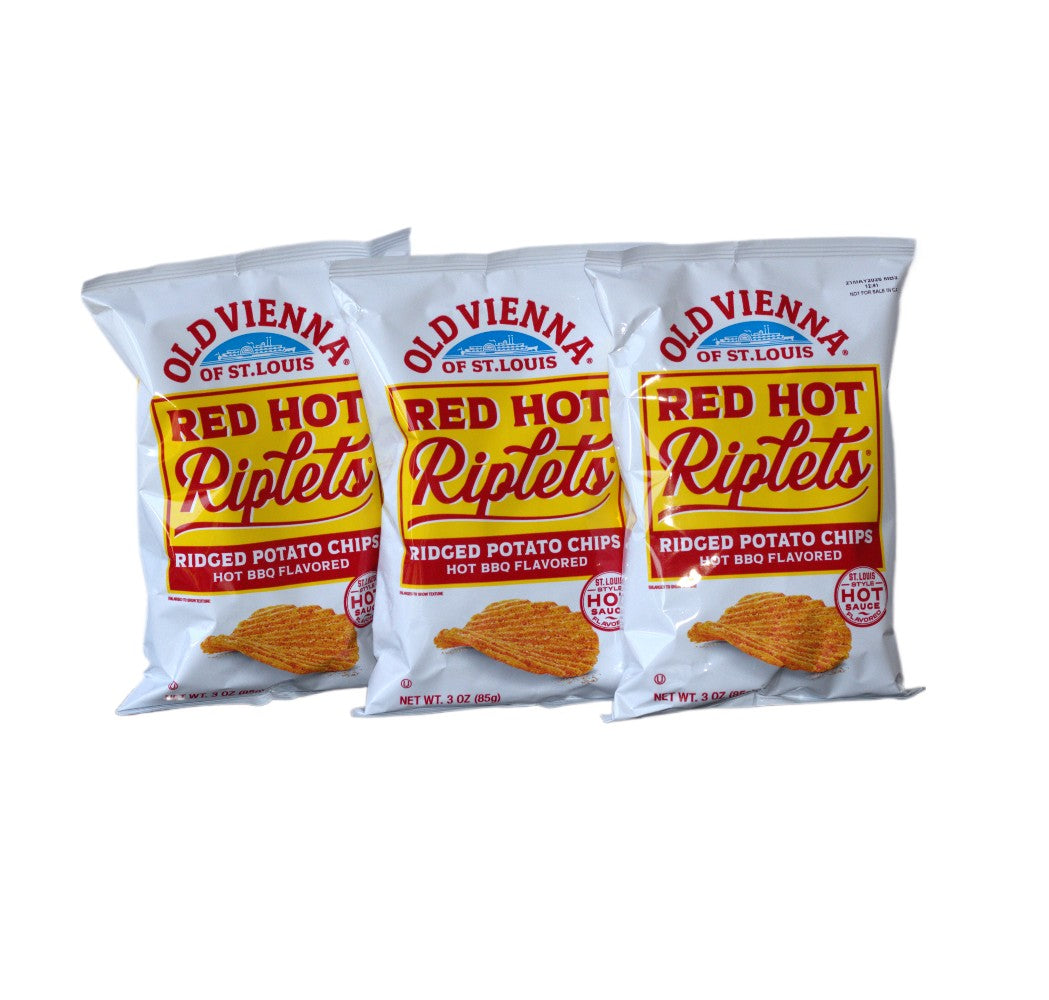 Old Vienna Red Hot Riplets Ridged Potato Chips 3oz (3pk) image 0